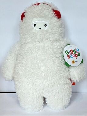 New With Tags Giggle Scape Plush White Yeti With Red Earmuffs